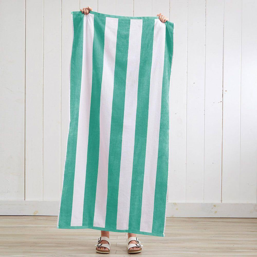 Green Oversized 100% Cotton Cabana Beach and Pool Towels