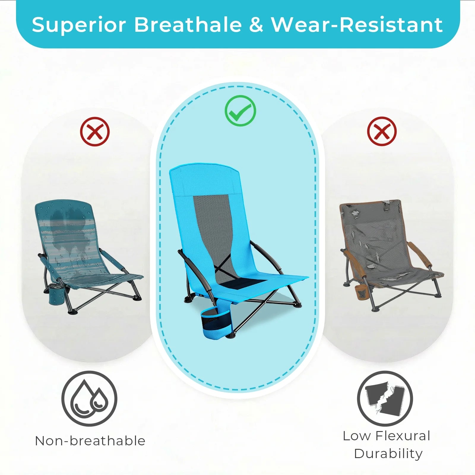 28.5″ 2Pcs Folding Beach Chairs W/ Carry Bag, Portable Low Beach Chair W/ Carry Bag & Cup Holder, Lightweight for Camping, Outdoor, Travel, 350LBS