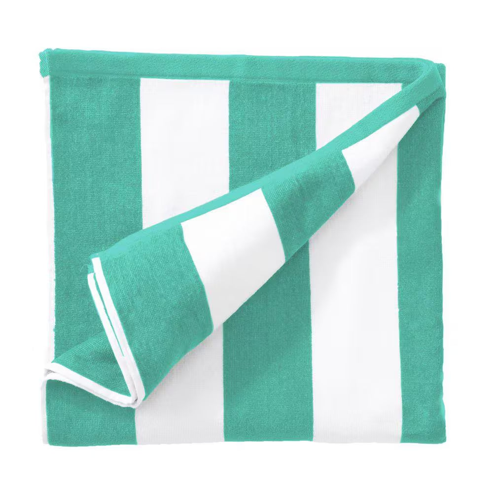 Green Oversized 100% Cotton Cabana Beach and Pool Towels
