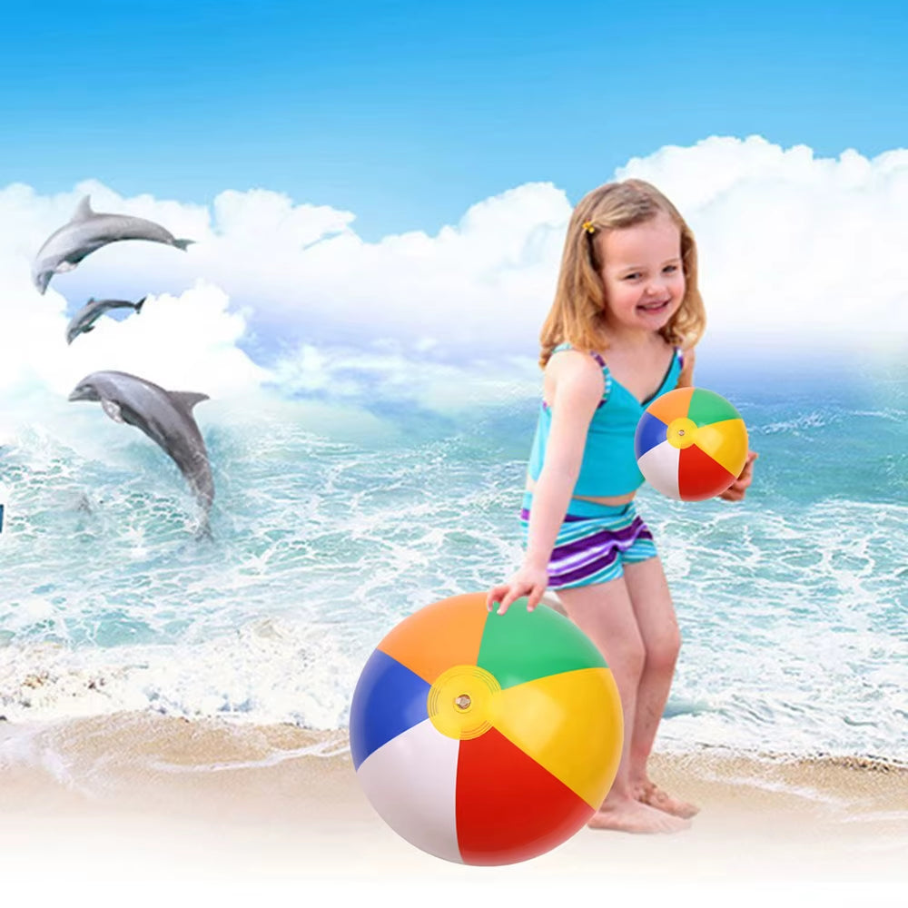 3PCS Inflatable Beach Ball Rainbow Color Pool Party Favors Summer Water Toy Pvc Inflatable Beach Ball Multicolored Beach Toy