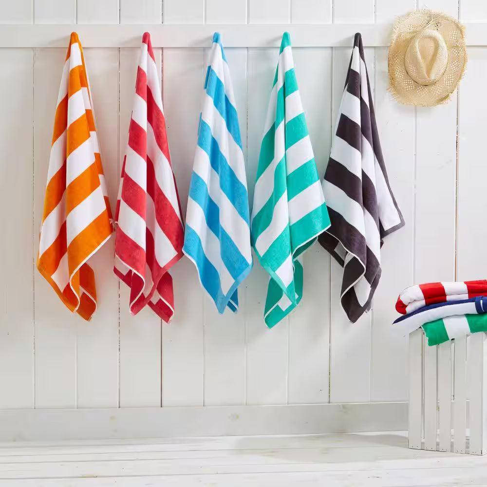 Green Oversized 100% Cotton Cabana Beach and Pool Towels