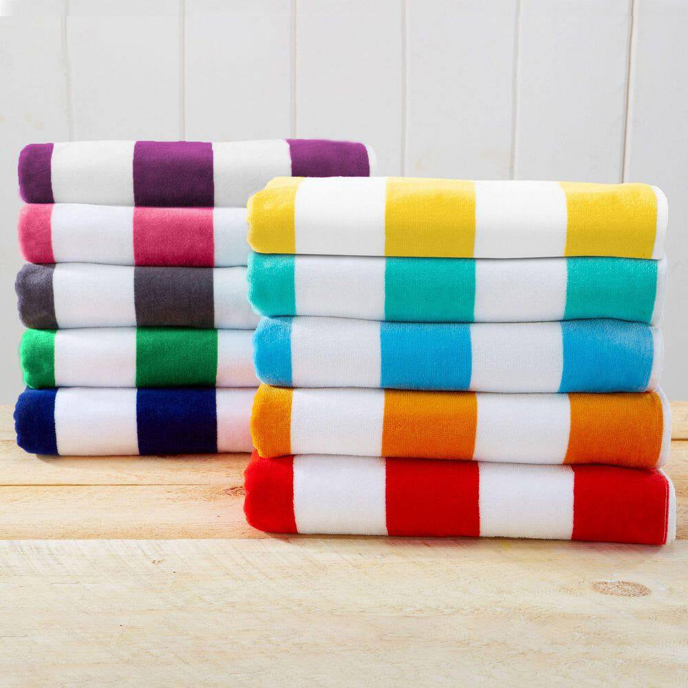 Navy Oversized 100% Cotton Cabana Beach and Pool Towels