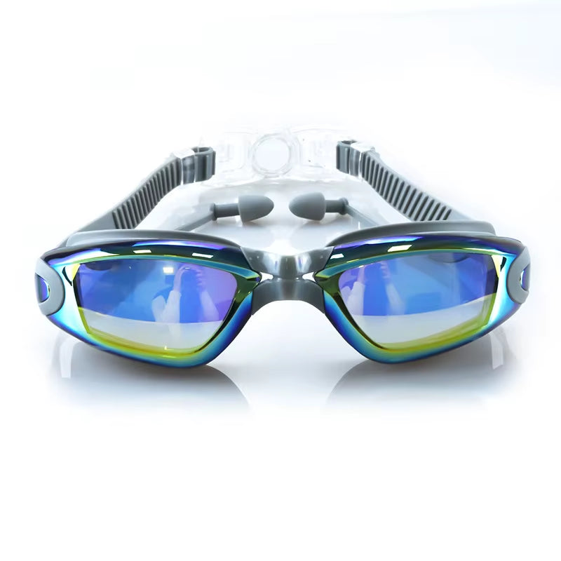 Swimming Goggles Adult Pool Glasses anti Fog Men Women UV Protection Optical Waterproof Swim Eyewear with Earplugs