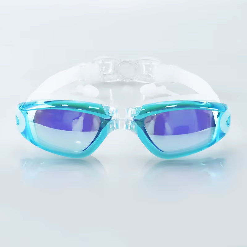 Swimming Goggles Adult Pool Glasses anti Fog Men Women UV Protection Optical Waterproof Swim Eyewear with Earplugs