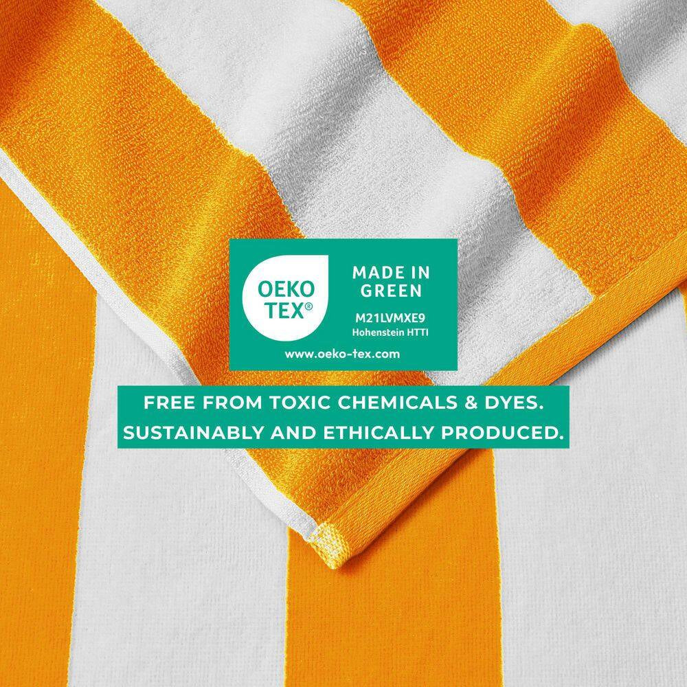 Orange Oversized 100% Cotton Cabana Beach and Pool Towels