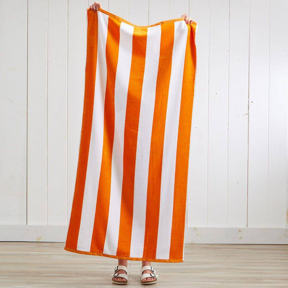 Orange Oversized 100% Cotton Cabana Beach and Pool Towels