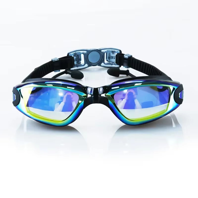 Swimming Goggles Adult Pool Glasses anti Fog Men Women UV Protection Optical Waterproof Swim Eyewear with Earplugs