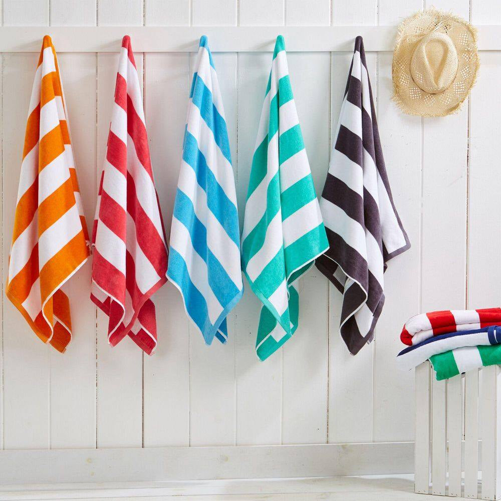 Navy Oversized 100% Cotton Cabana Beach and Pool Towels