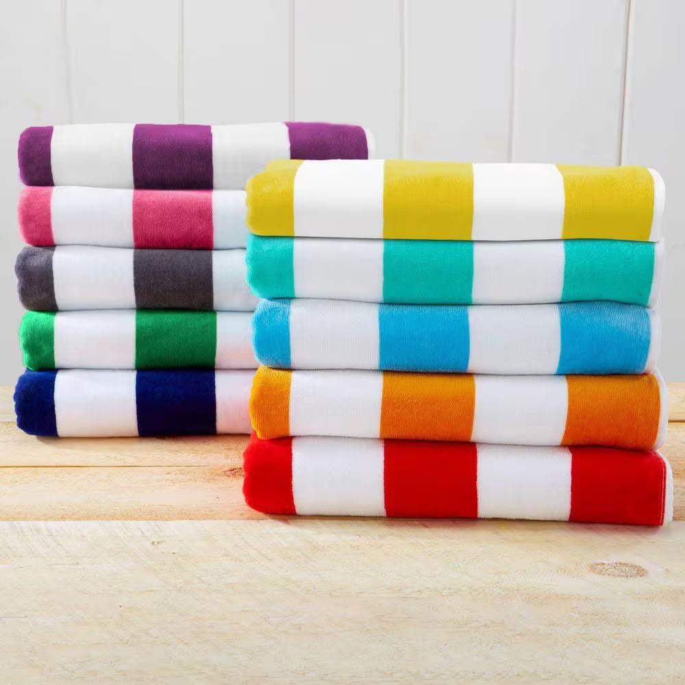 Green Oversized 100% Cotton Cabana Beach and Pool Towels