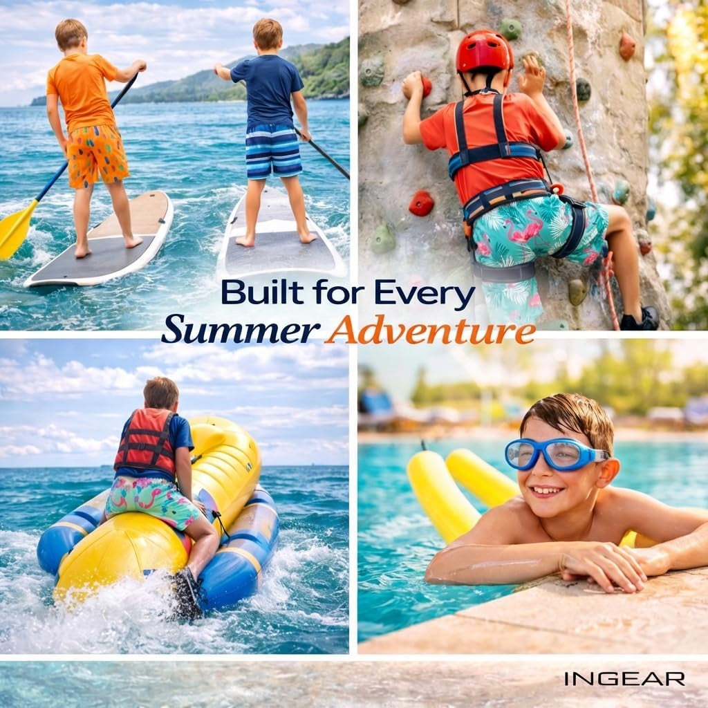 INGEAR Little Boys Quick Dry Beach Board Shorts Kids Swim Trunk Swimsuit Beach Shorts Swim Trunk for Boys