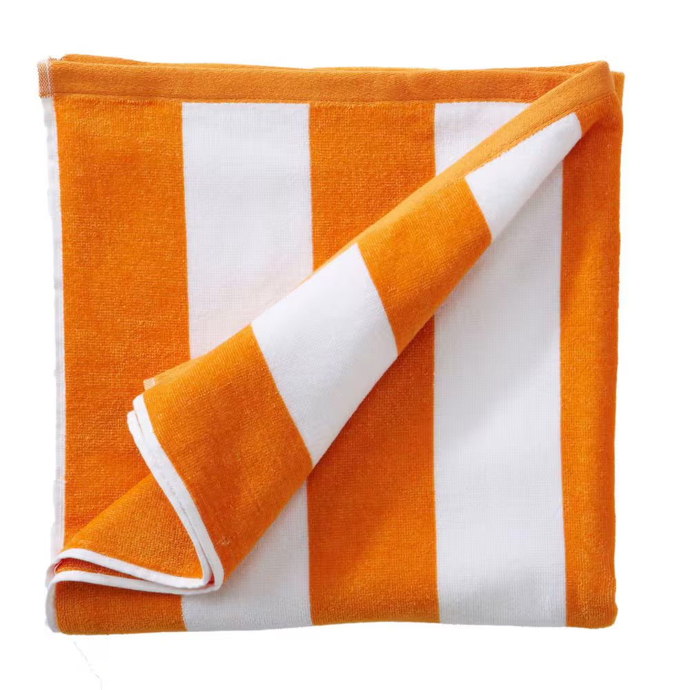 Orange Oversized 100% Cotton Cabana Beach and Pool Towels